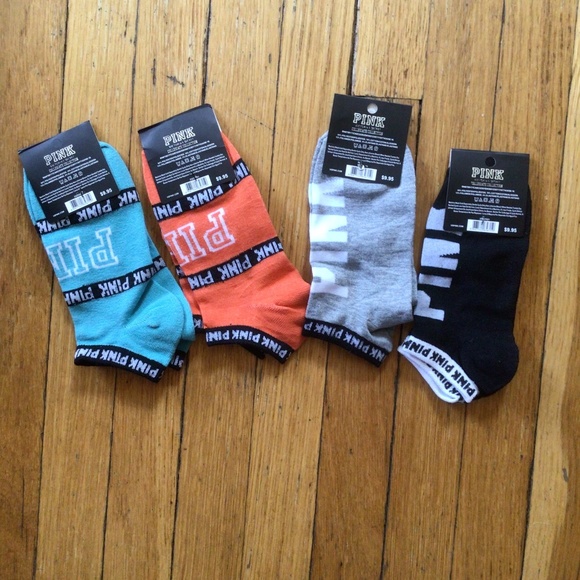 PINK Victoria's Secret Accessories - Victoria’s Secret Bundle of 4 Pair Collegiate Collection Crew Socks Assorted OS